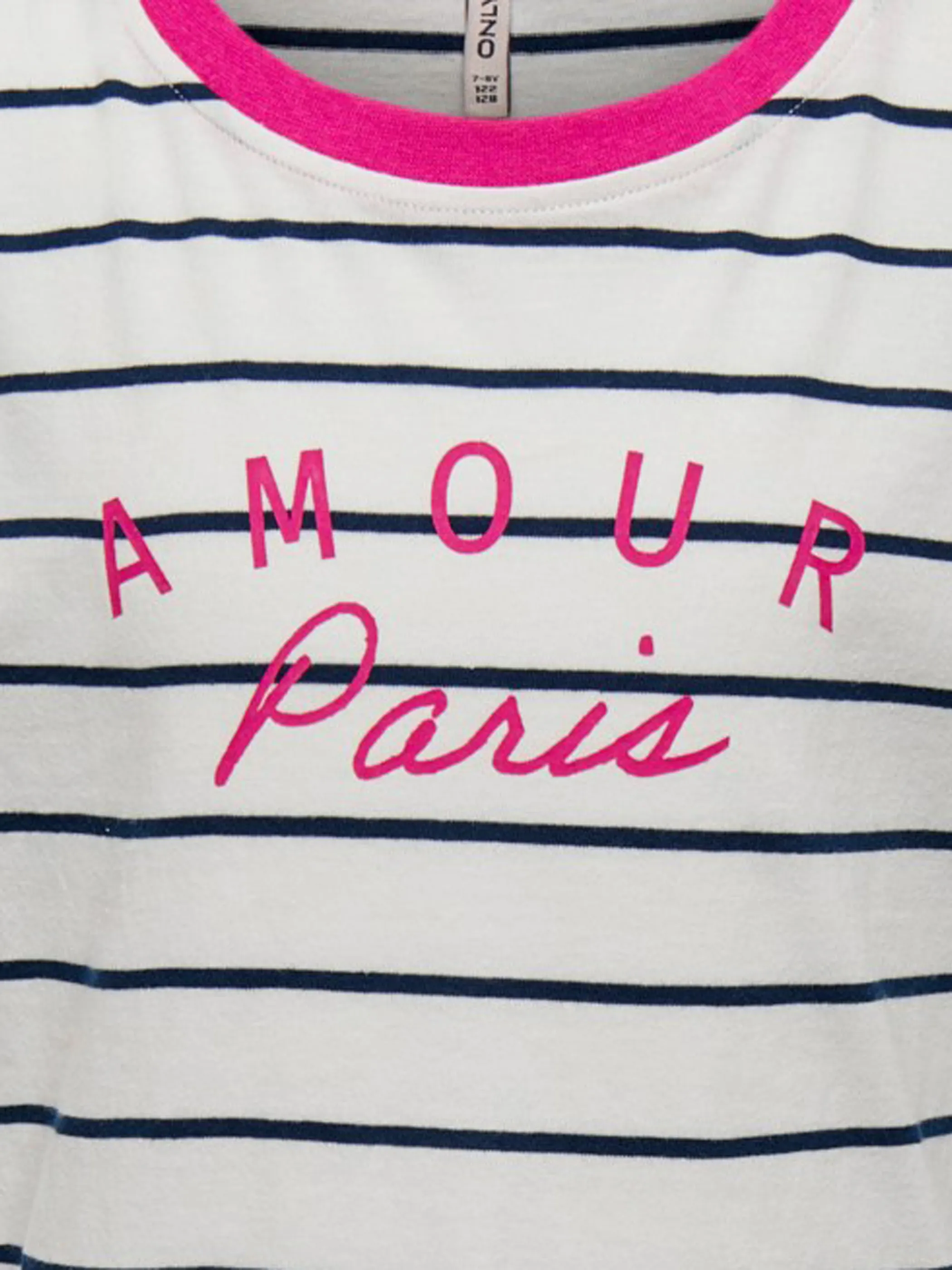 Mädchen Shirt mit Print und Streifen