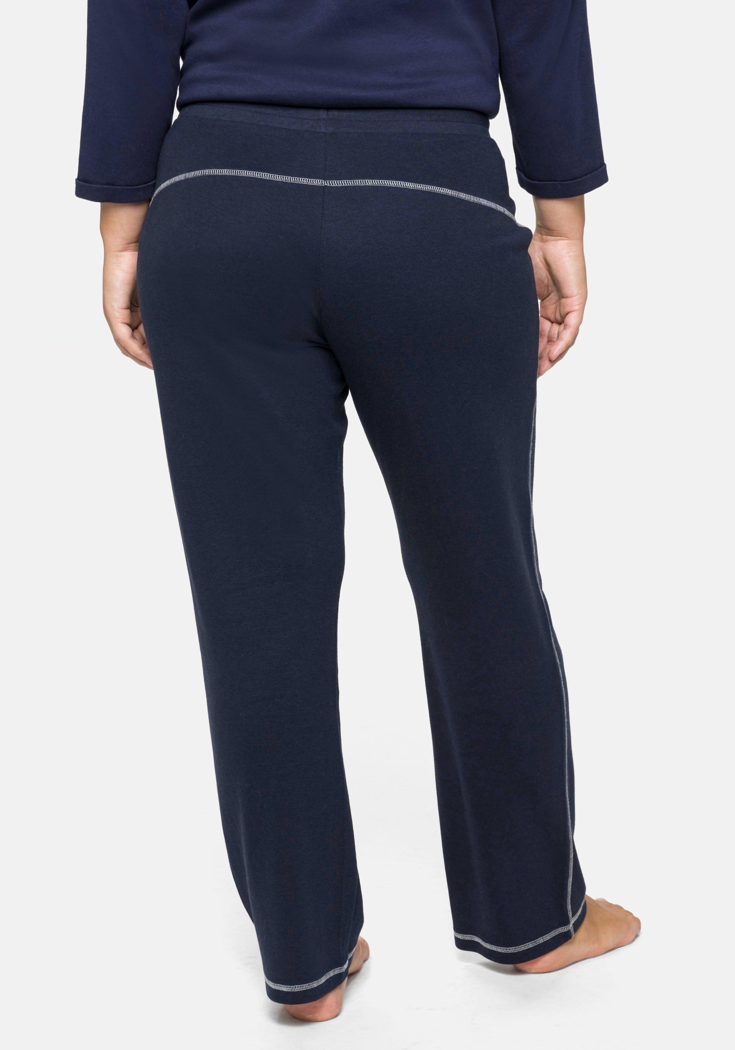 Relaxhose mit Kontrastnähten, in gerader Form