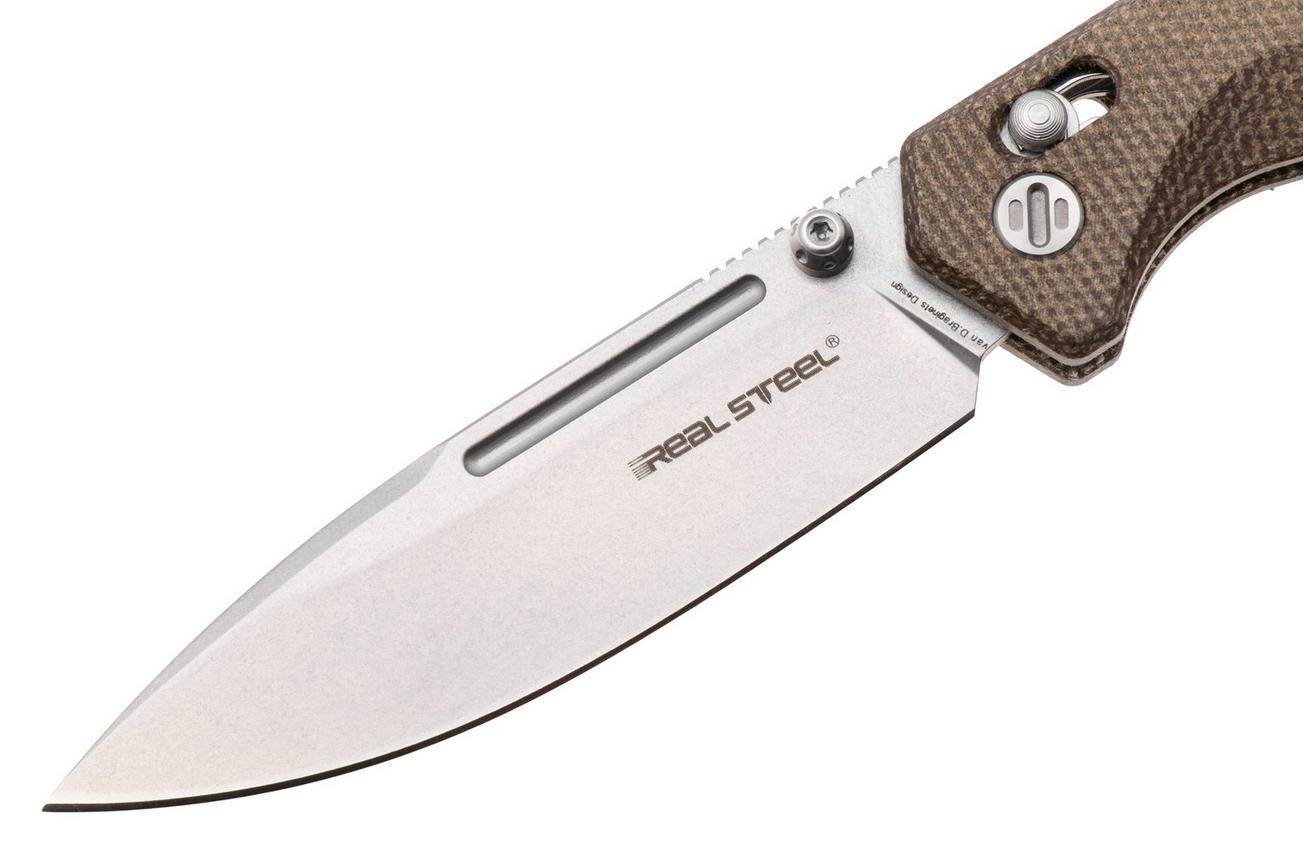 Real Steel Huginn Compact 7653NS, Stonewashed VG-10, Natural Micarta zakmes, Ivan Braginets design