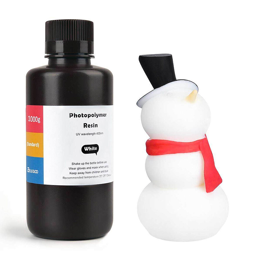 Elegoo Résine Photopolymère LCD ABS-Like Standard Blanc - 1 000 g