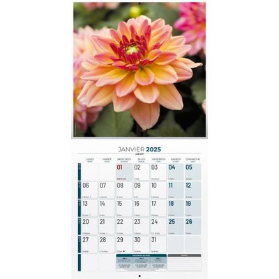 Calendrier illustré BOUCHUT 30 x 30 cm FLEURS 70 %
