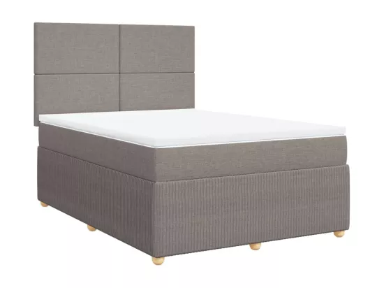 Sommier à lattes de lit avec matelas Taupe 160x200 cm Tissu