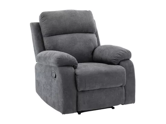Canapé 3 places et un fauteuil relax en tissu TOLZANO - Anthracite