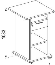 Stehpult MEETA - Buche - 120 cm hoch