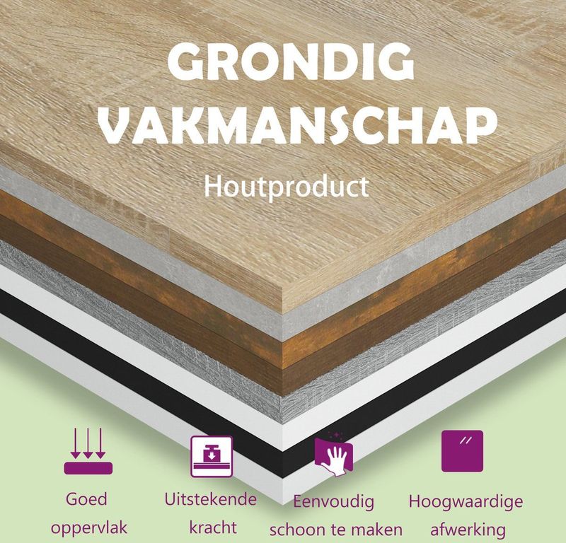 vidaXL - Eettafel - Sonoma Eiken - Bewerkt Hout