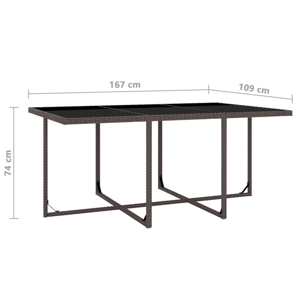 Salon de jardin meuble d'extérieur ensemble de mobilier 11 pièces avec coussins résine tressée marron