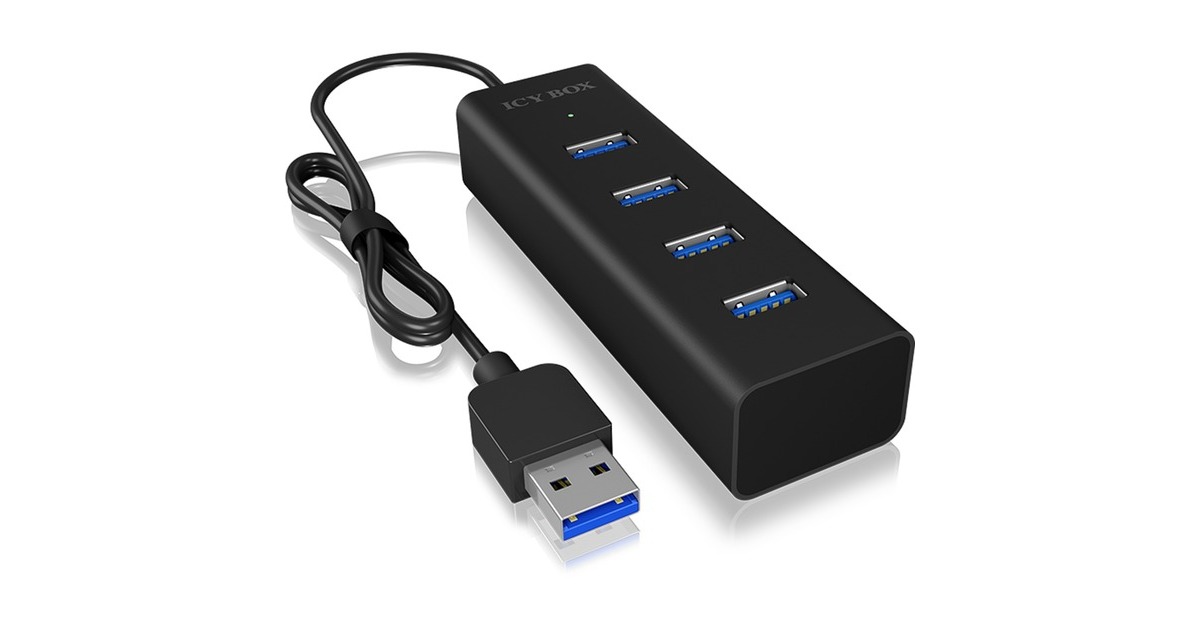 ICY BOXIB-HUB1409-U3 4-port USB-hub  (Zwart)