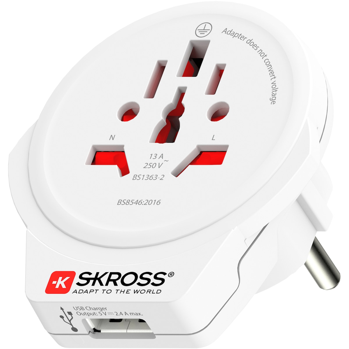 SKross verden til Europa reiseadapter 3310015