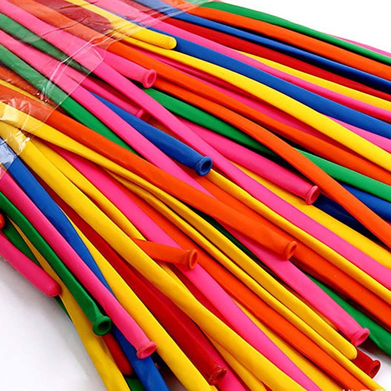 (100er Set) Modellier Ballons Party Luftballons - Div. Farben