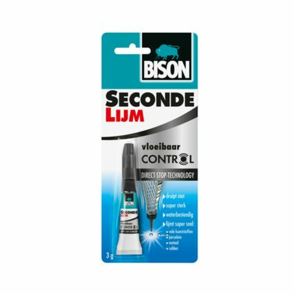 BisonSeconde Lijm Vloeibaar Control 3 gr