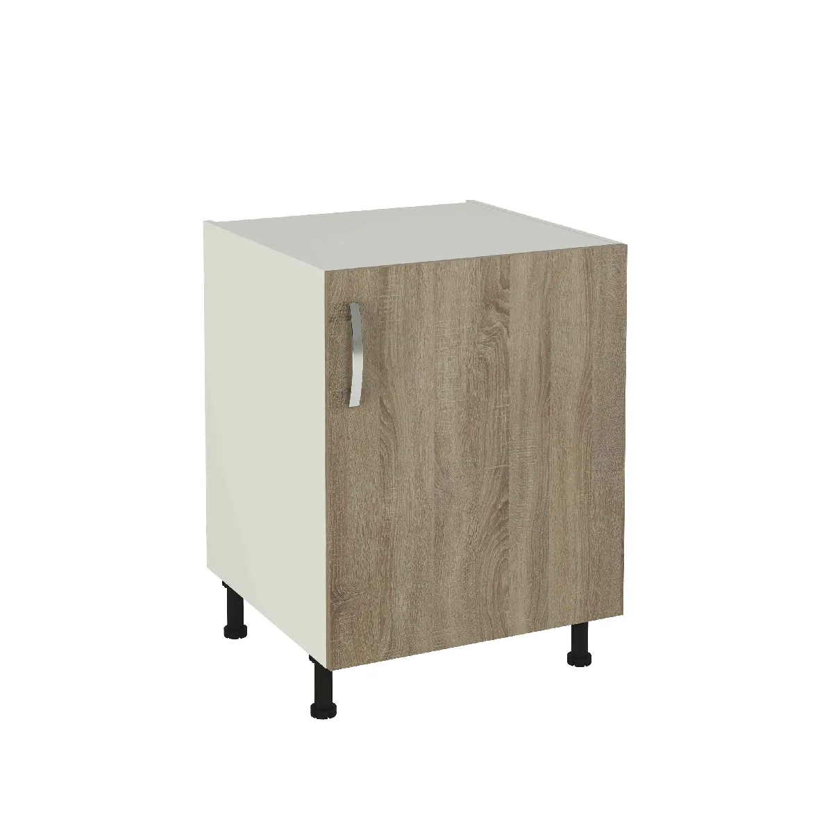 Pegane Meuble bas de cuisine 1 porte chêne cortez