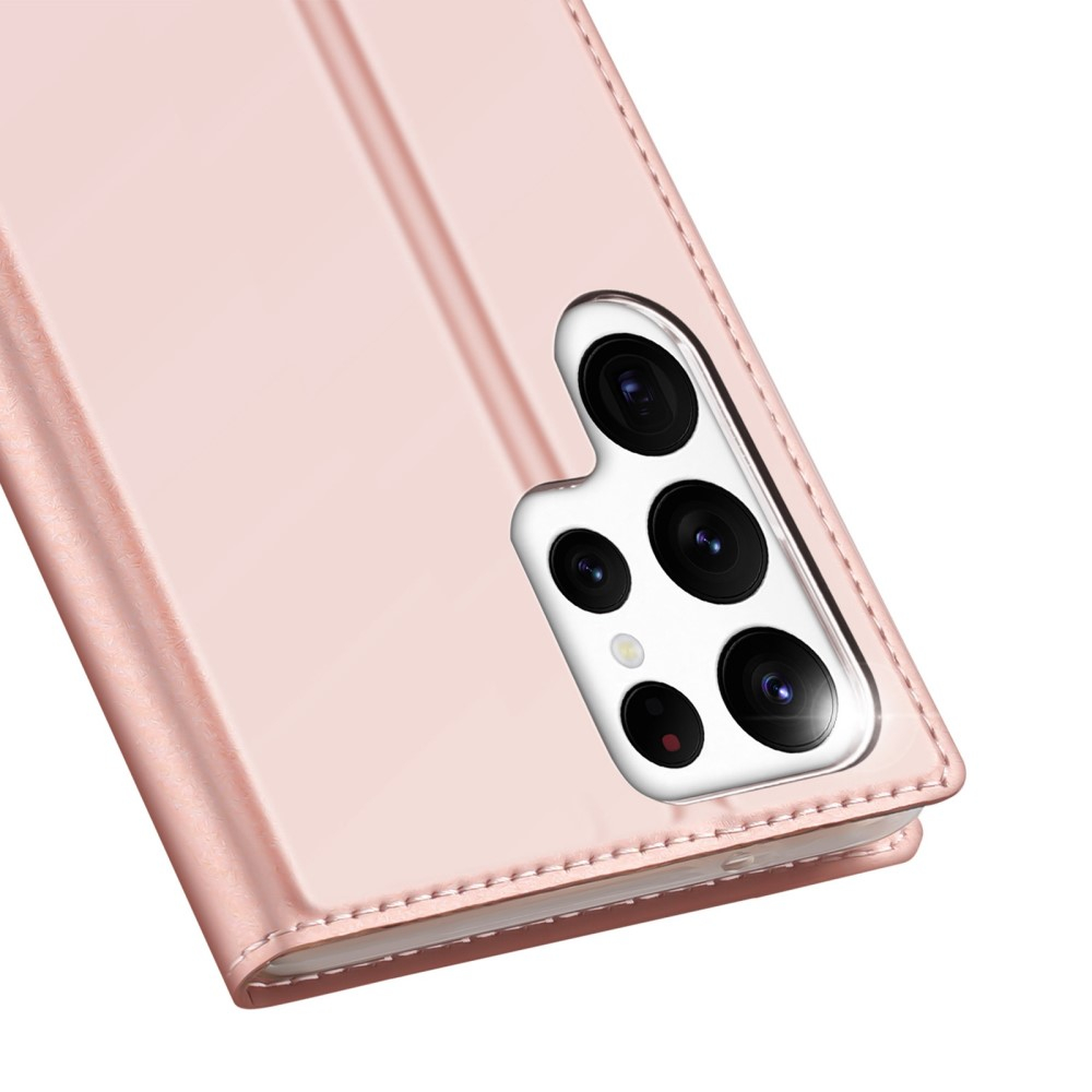 Samsung Galaxy S23 Ultra 5G Flip Wallet Cover Leder Tasche - Roségold