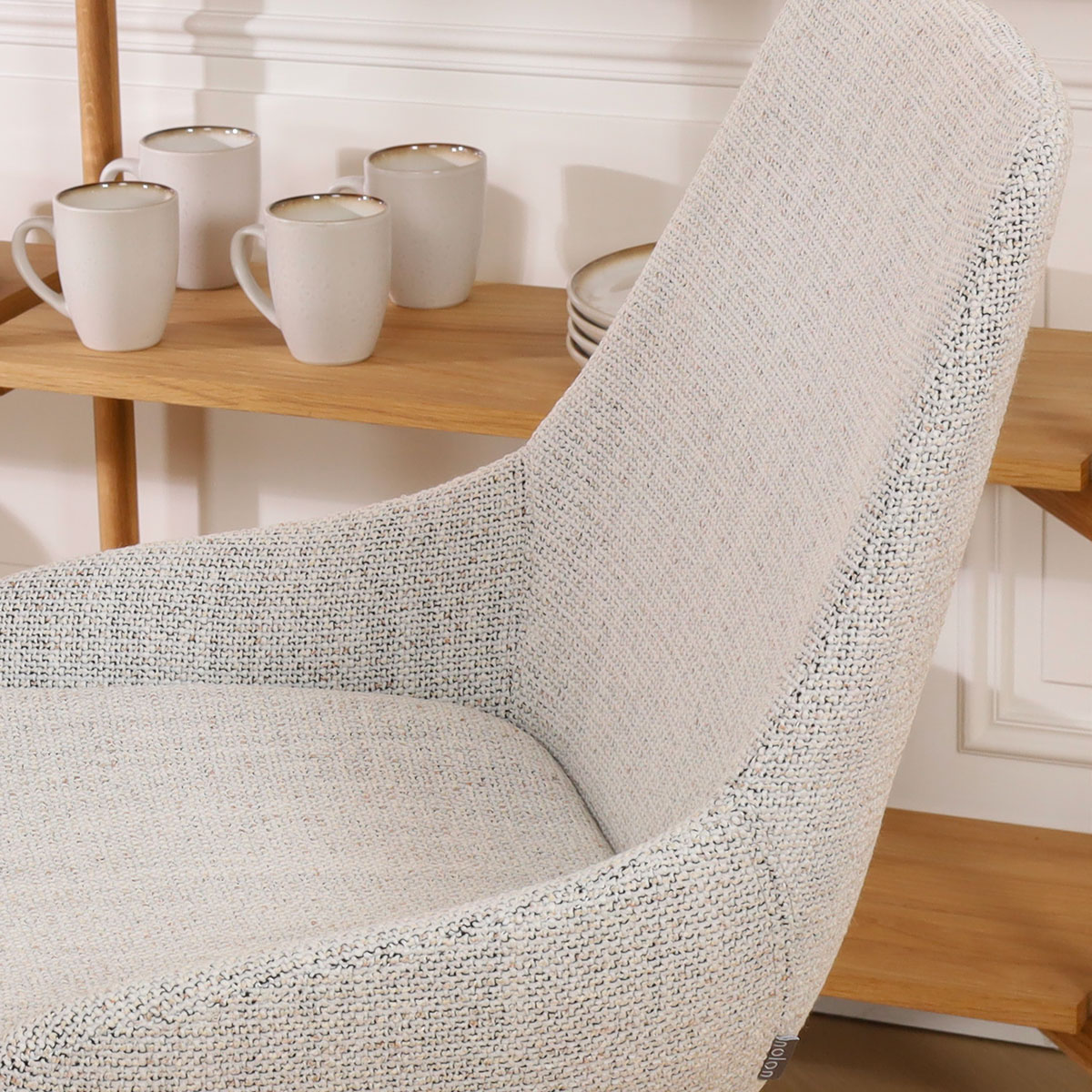 Barkruk Nino-Isa grijs beige gemêleerd - zwart 75 cm