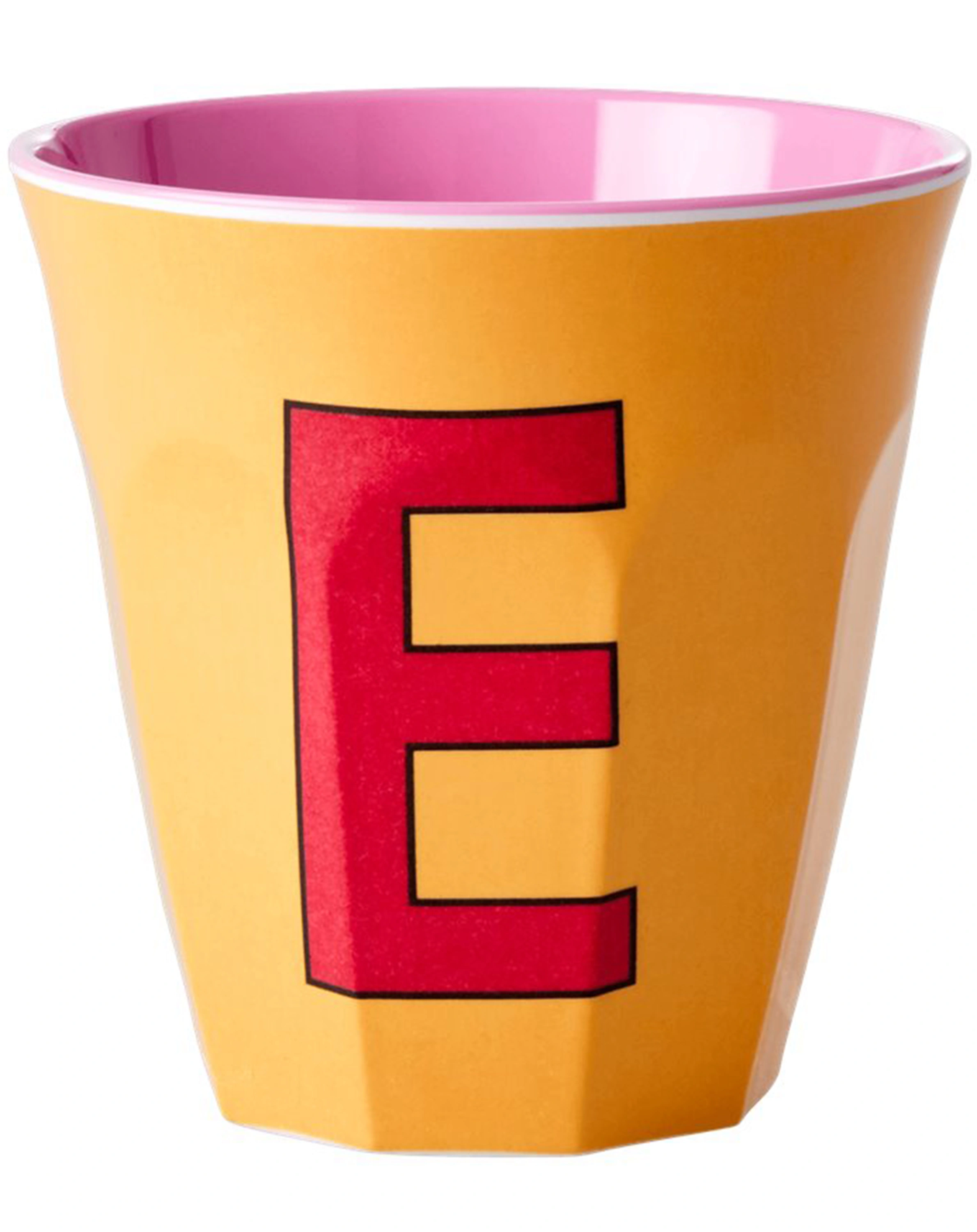 Melamin-Becher LETTER E - MEDIUM in apricot