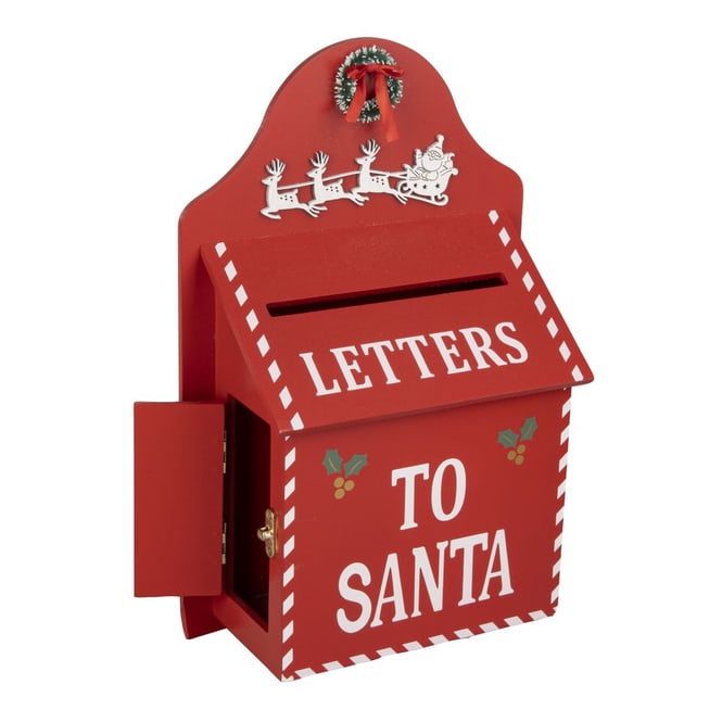 Dekobriefkasten Weihnachtsmann - Letters to Santa - ca. 20,5 x 10 x 32 cm