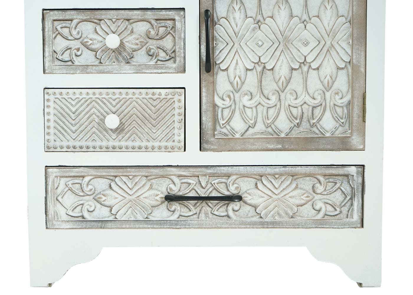 Apotheker Kommode MCW-J48, Schrank Schubladenkommode, Holz Schubladen, Shabby-Look Vintage 150x81x40cm, weiß-braun