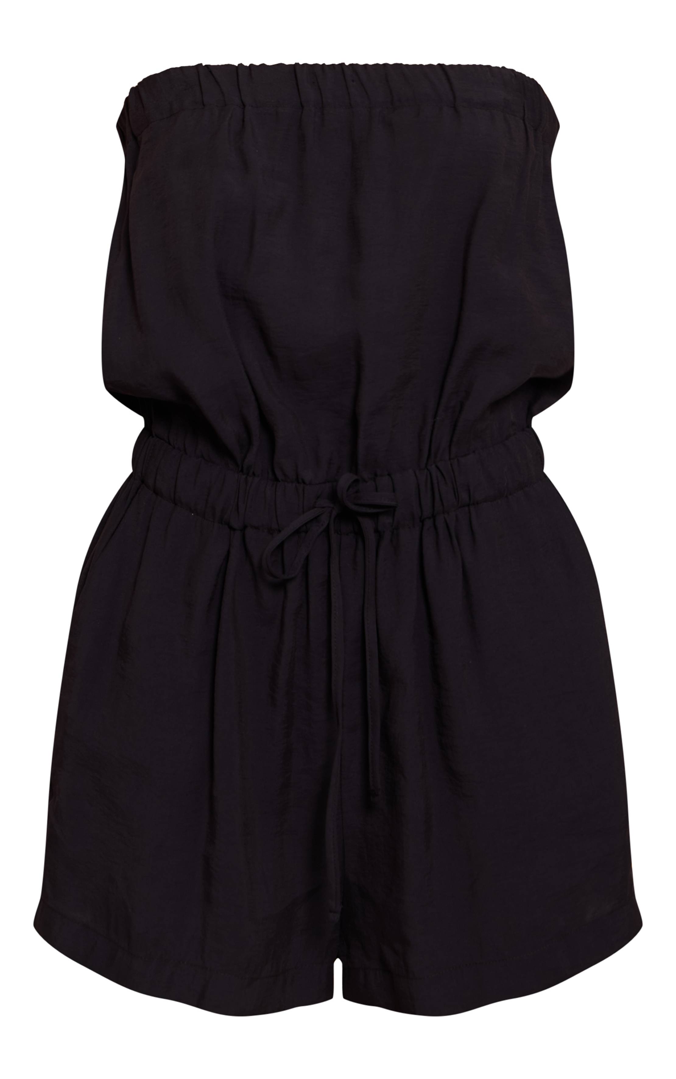 Noir Combi-short Bandeau Texturée Tissée