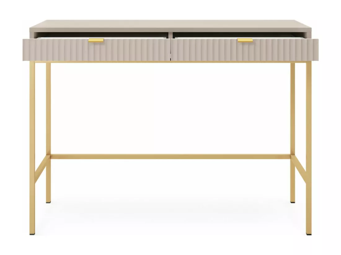 Coiffeuse 2 tiroirs - 104 cm - grège - VELLORE