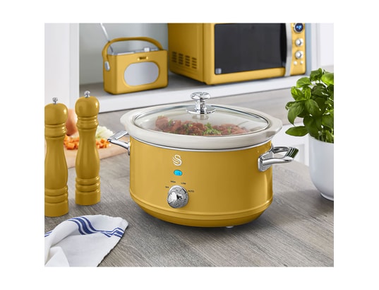SWAN - Multicuiseur Sf17021yelneu retro mijoteuse 3,5l poêle amovible en céramiq...