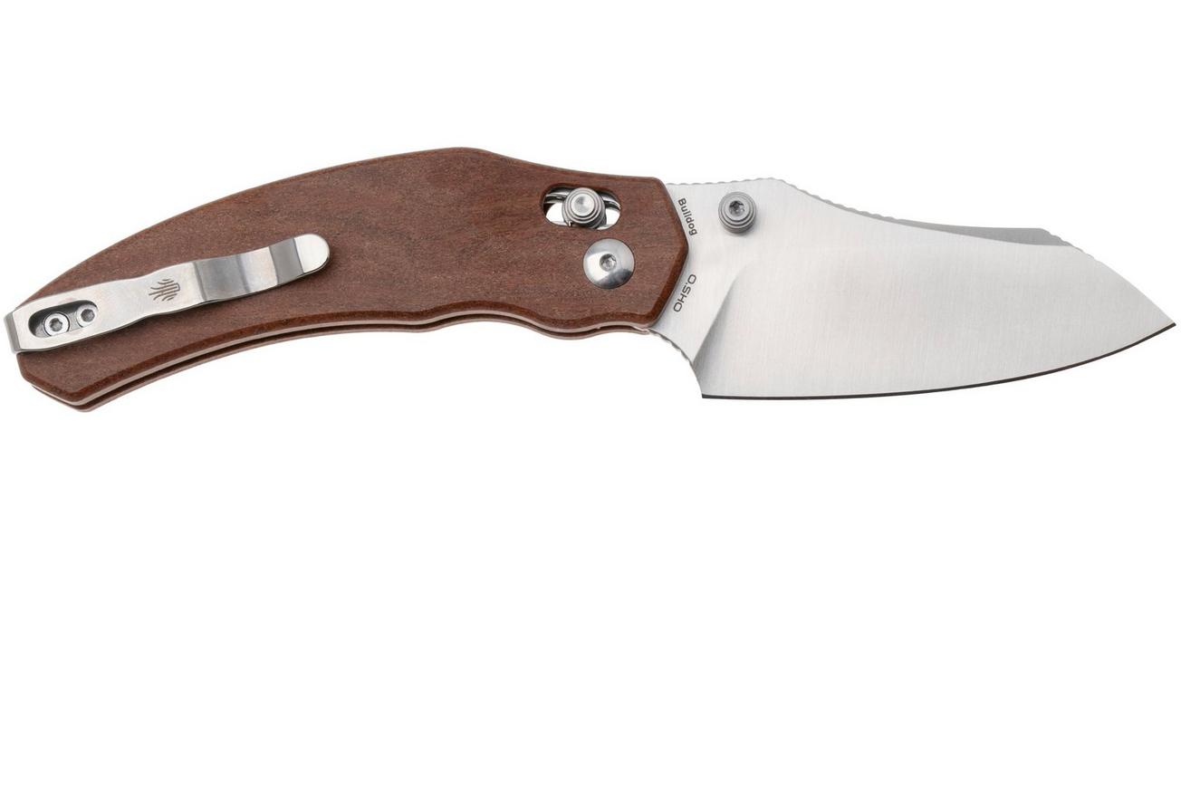 Kizer Vanguard Bulldog V3672A2, Satin Nitro-V, Mkuruti Wood, zakmes, O.SHO design