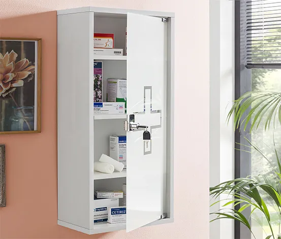 Medikamentenschrank, 1-türig, weiß