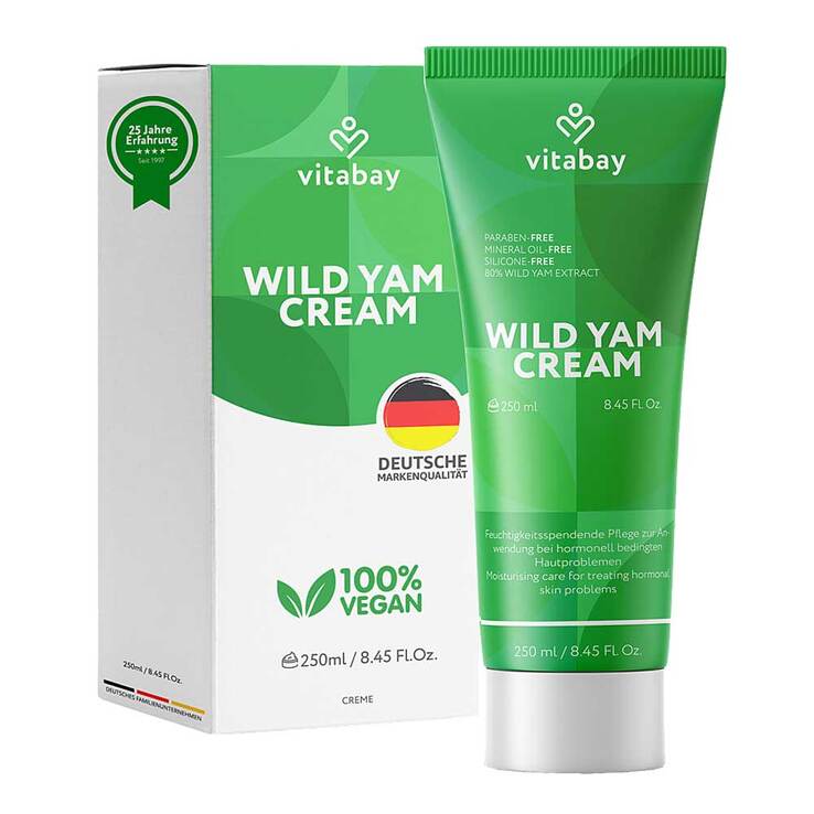 Wild Yams Creme mit 64% Diosgenin Gesicht + Körper, 250 ml