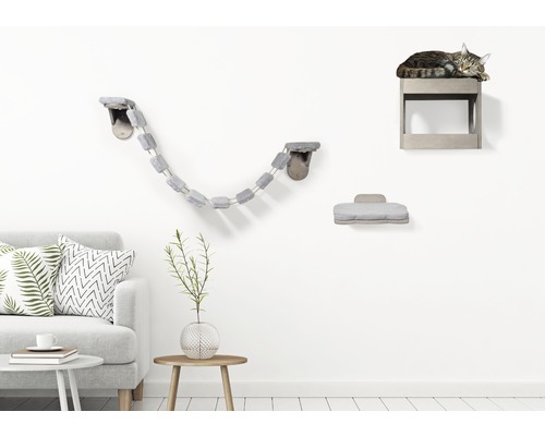 3-delige kattenmeubelset inclusief kattenhol, kattenladder en kattenbed