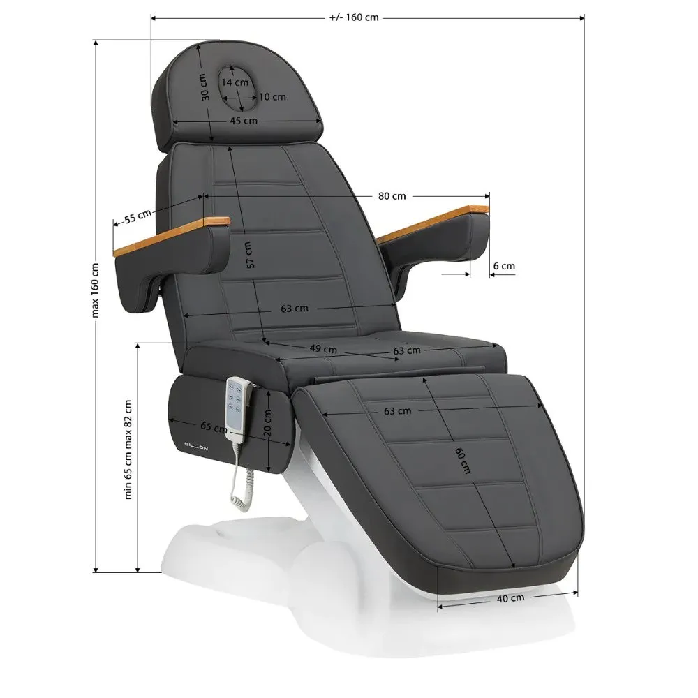 Activeshop Elektrisk kosmetikstol Lux 273b - med 3 motorer grå