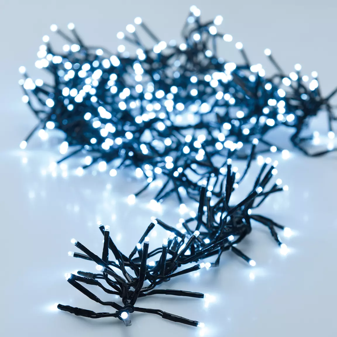 Guirlande lumineuse 14,60 m 2016 LED câble noir Boa Blanc froid