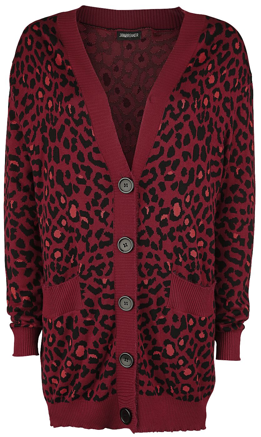 Gilet Oversize Imprimé Léopard Rouge | Jawbreaker Cardigan