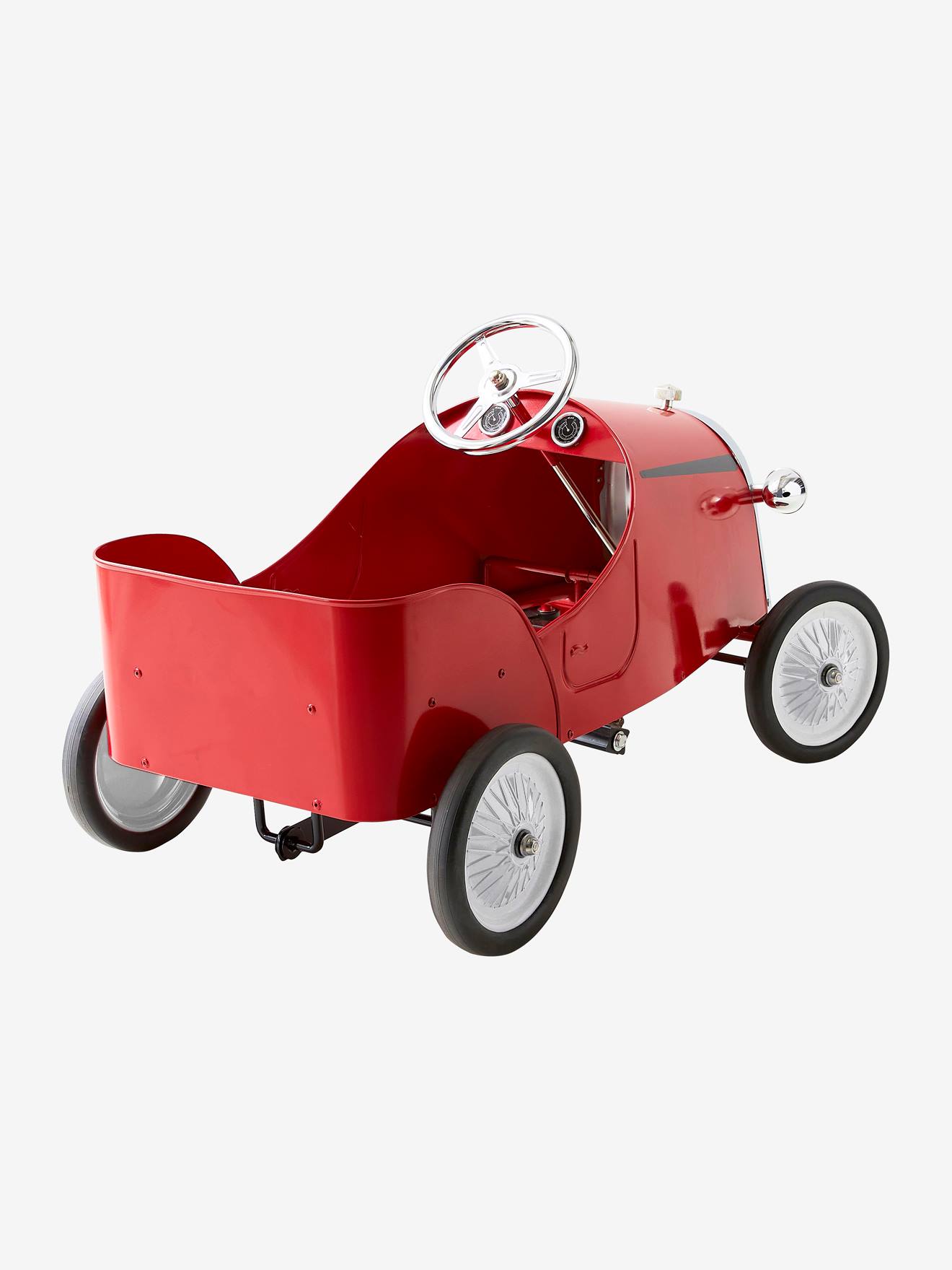 carrinho de pedal vermelho de metal