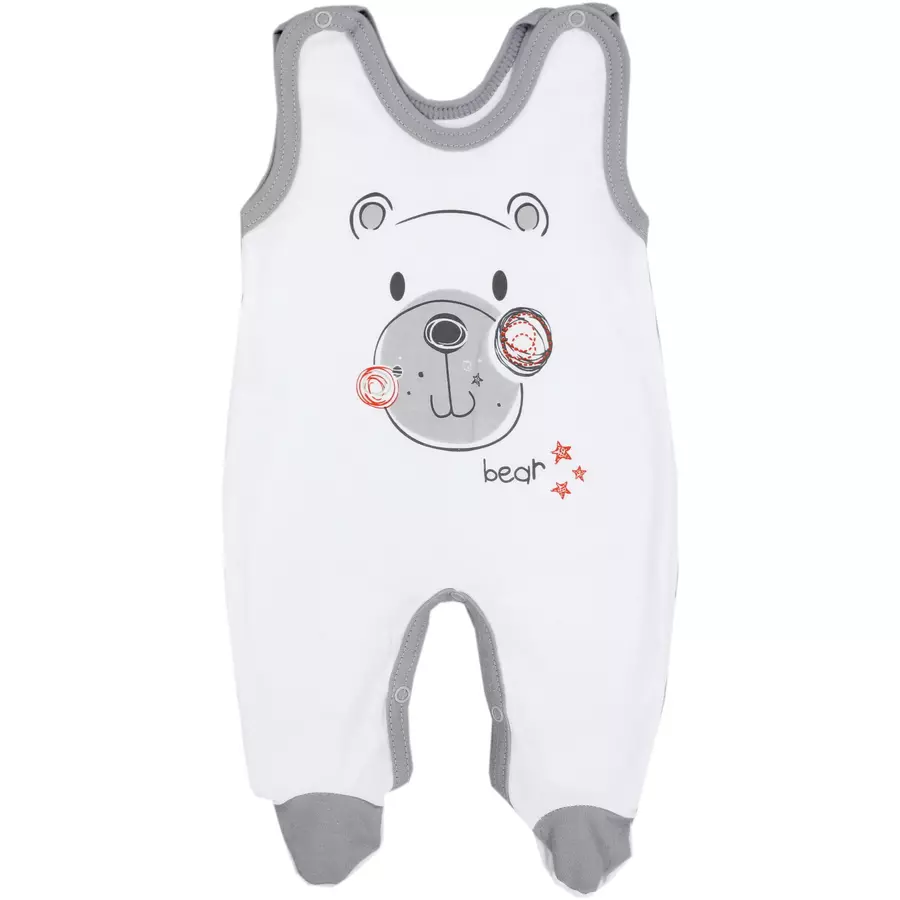 TupTam Baby Unisex Strampler-Set mit Aufdruck Spruch 2-tlg weißgrau