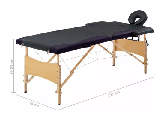 Table de massage pliable bois marron 191 x 70 x 59 cm 02_0001813