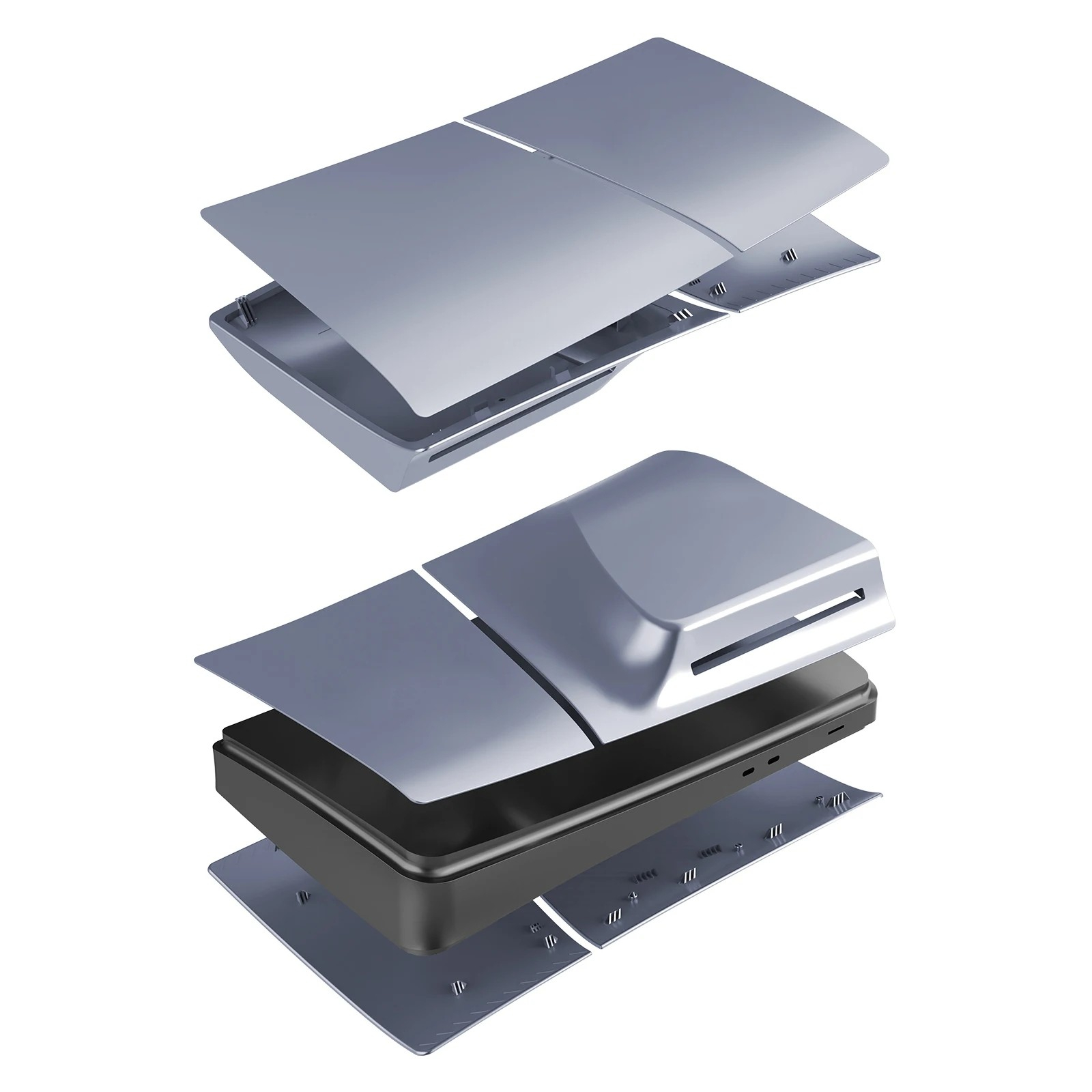 PlayStation 5 PS5 Slim Disk Edition Frontplatte Faceplate Gehäuse Case Cover Dock Ersatzplatte - Silber