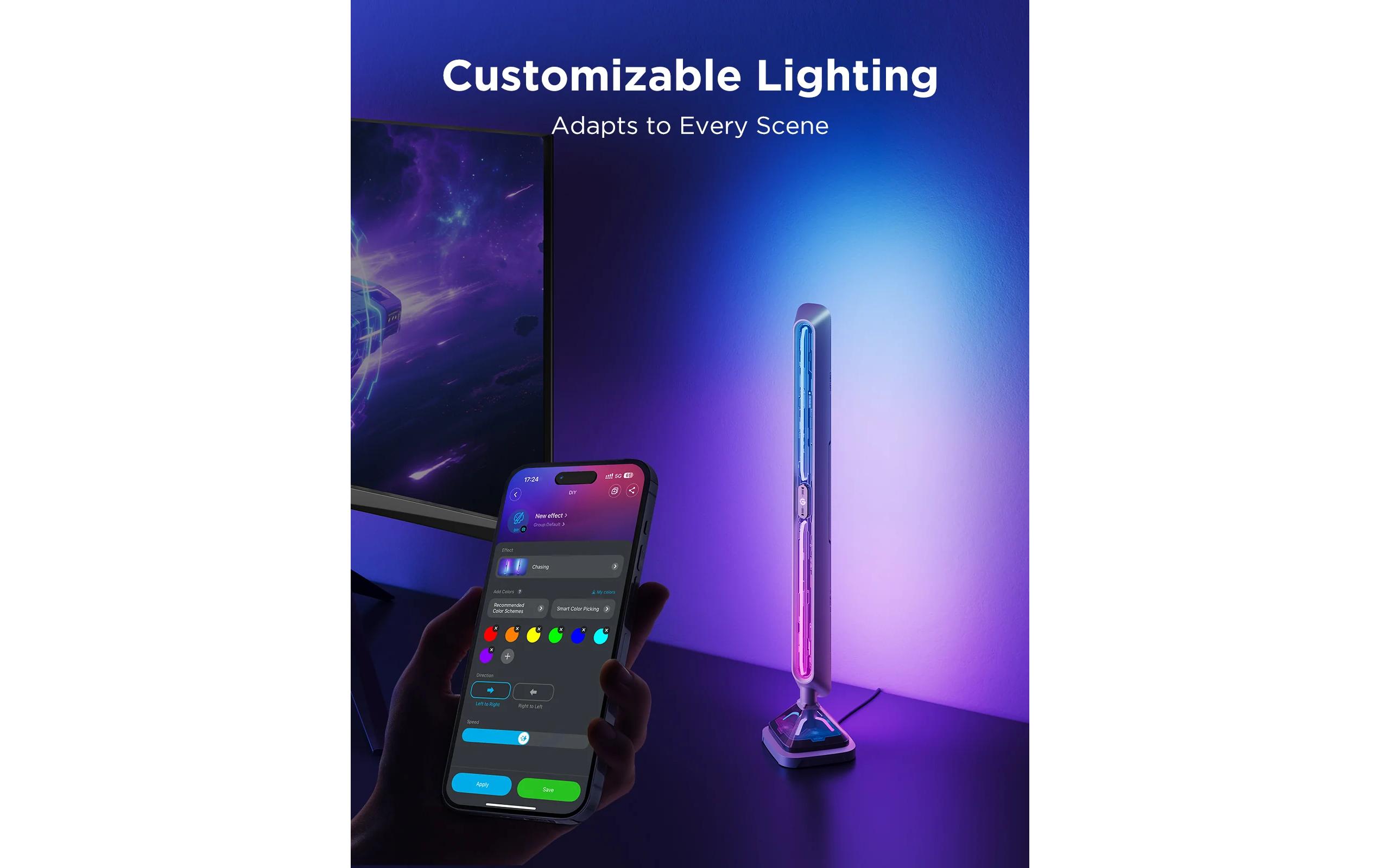 Gaming-Lichtleisten Pro<br>Dynamische RGBIC-Beleuchtung