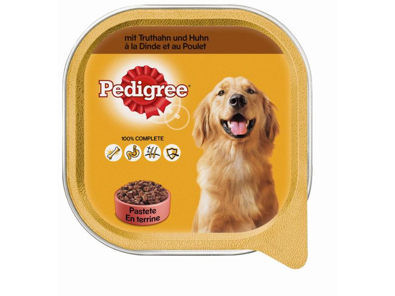 Pedigree Nassfutter Adult mit Truthahn & Huhn, 20 x 300 g Alleinfuttermittel für ausgewachsene Hunde