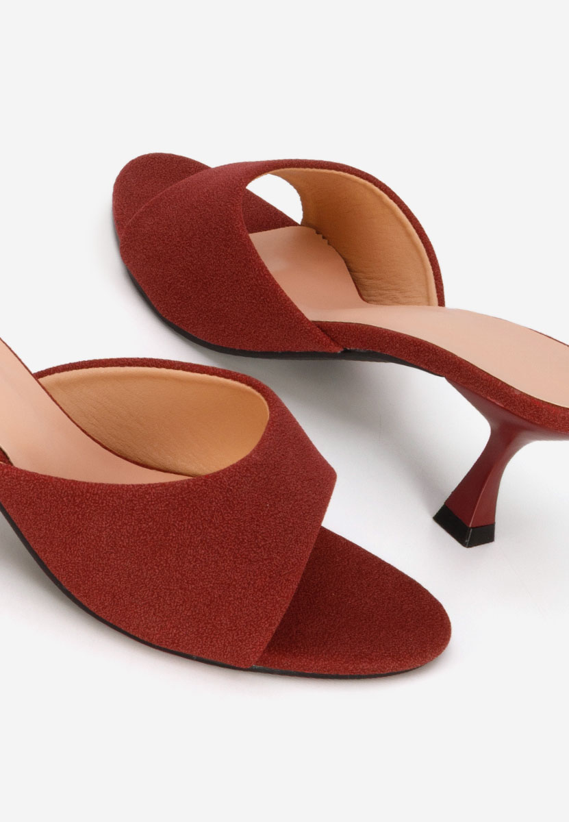 Mules à talon fin bordeaux Otelia