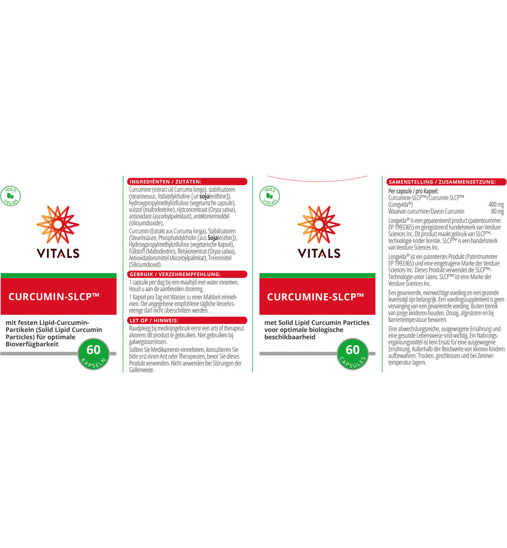 Vitals Curcumine SLCP (60 capsules)