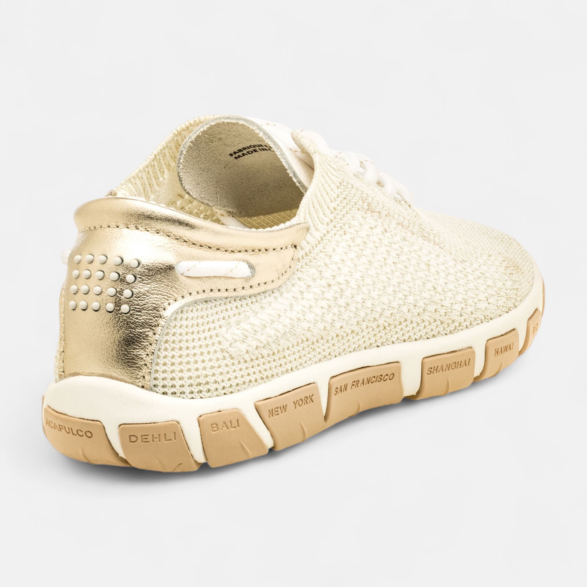Baskets basses Femme blanc/or