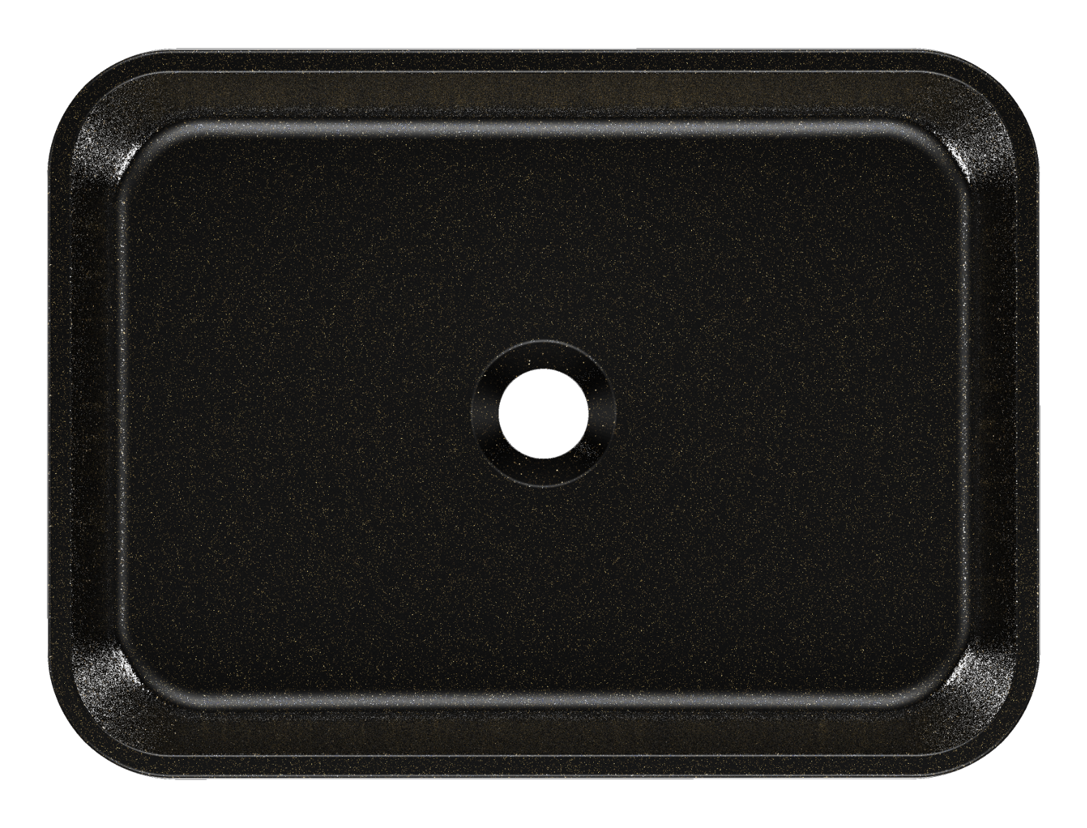 Kerra Cres E wastafel 50x37x12.5cm zwart/goud