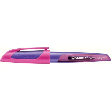 Schulfüller mit Anfänger-Feder A - STABILO EASYbuddy in lila/magenta - Schreibfarbe blau (löschbar) - Einzelstift - inklusive Patrone