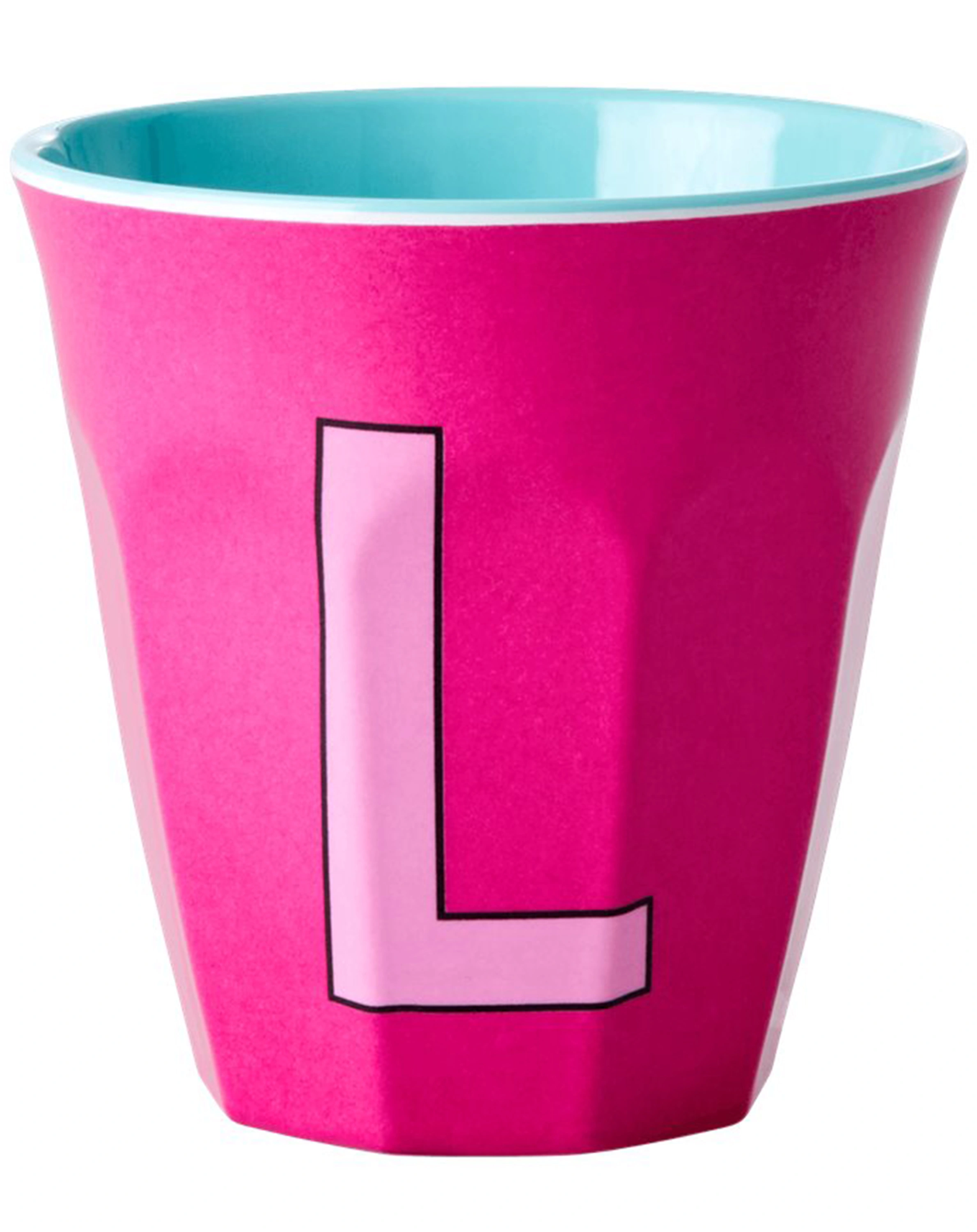 Melamin-Becher LETTER L - MEDIUM in fuchsia