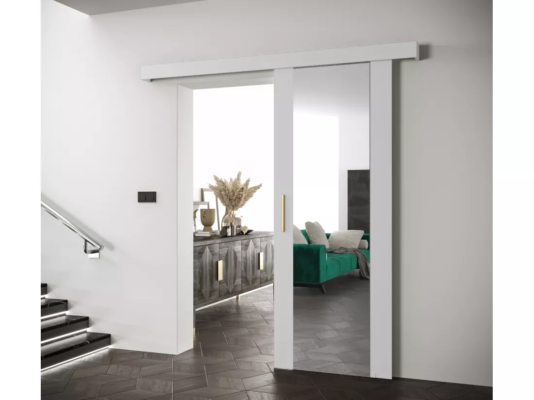 Portes coulissantes Salwador II 70x204 cm (Blanc / Blanc / Or)