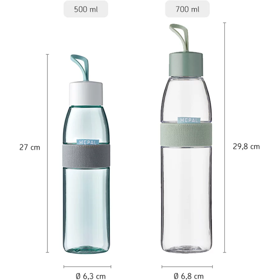 Mepal Trinkflaschen ELLIPSE 500 ml & 700 ml 2er Set rosa-rot