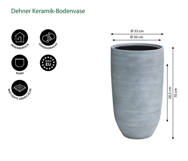 Dehner Keramik-Bodenvase Anton, rund, grau