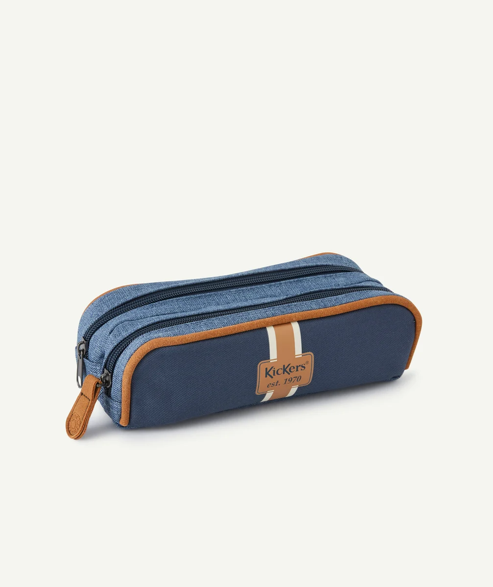 KICKERSTROUSSE BLEU MARINE ET MARRON AVEC DOUBLE COMPARTIMENT