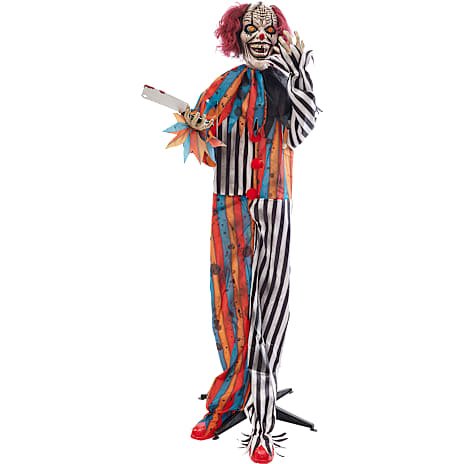 Halloween animeret klovn 170 cm - multifarvet