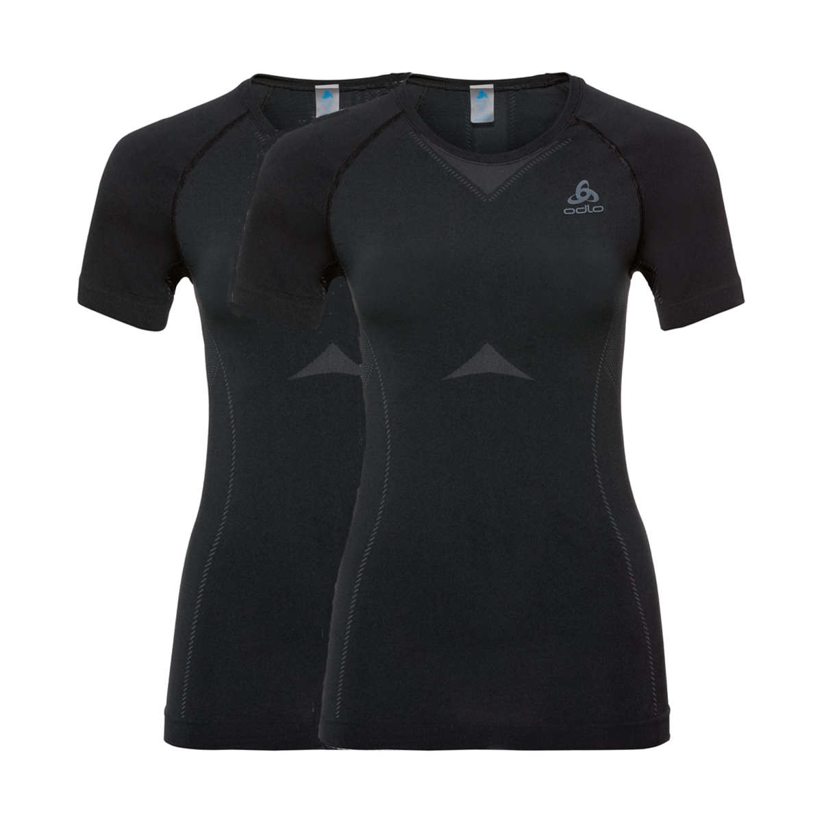 Odlo Evolution Light Crew Neck Ondershirt Korte Mouwen 2-Pack Zwart Dames