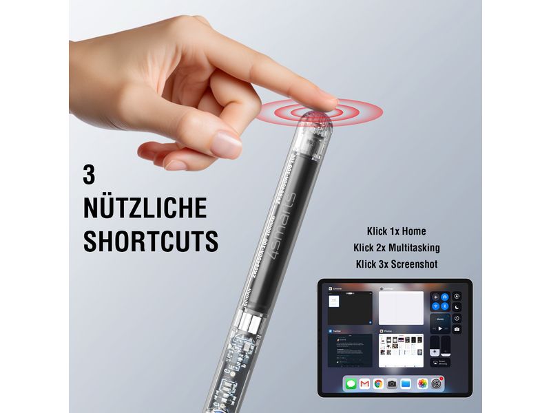 4smarts Eingabestift Pencil Pro Transparent Aktiver Eingabestift