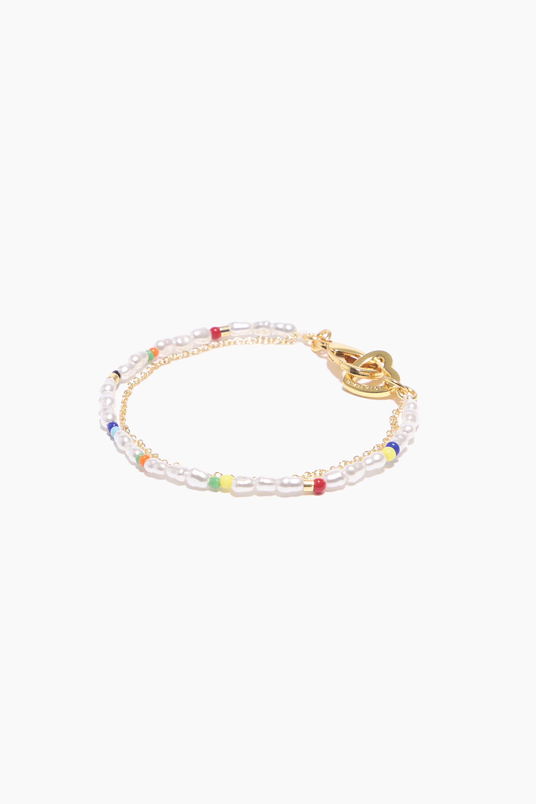 Pulseira dupla de pérolas azuis